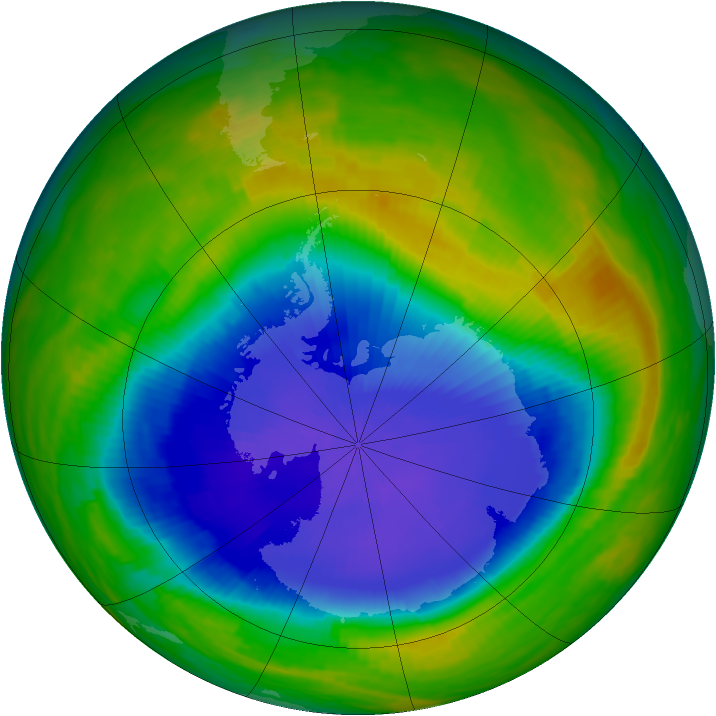 Antarctic ozone map for 01 November 1987